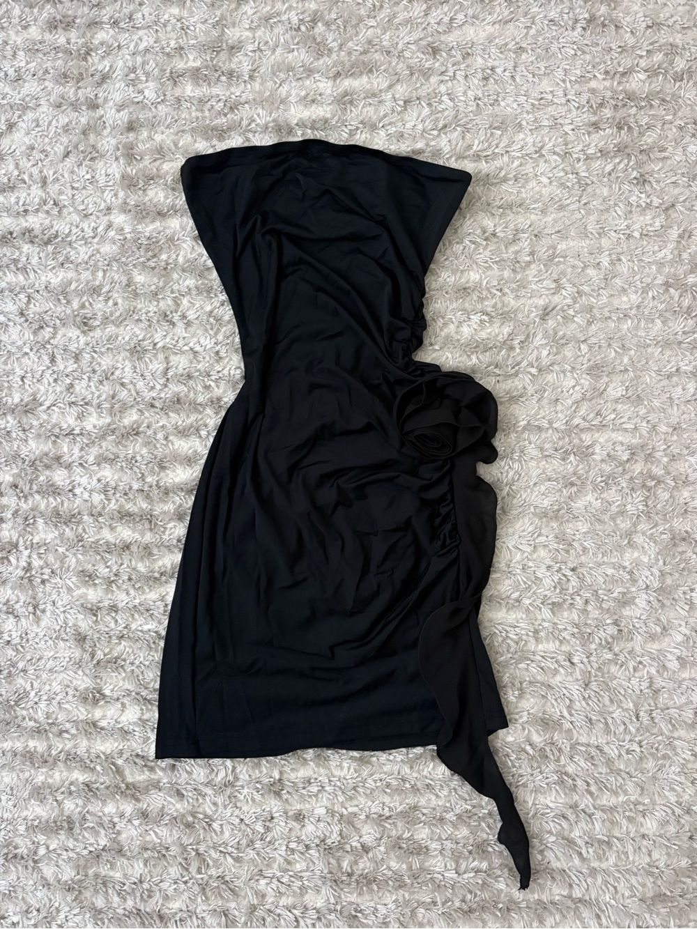 Princess Polly Black Strapless Ruched Side Mini Dress